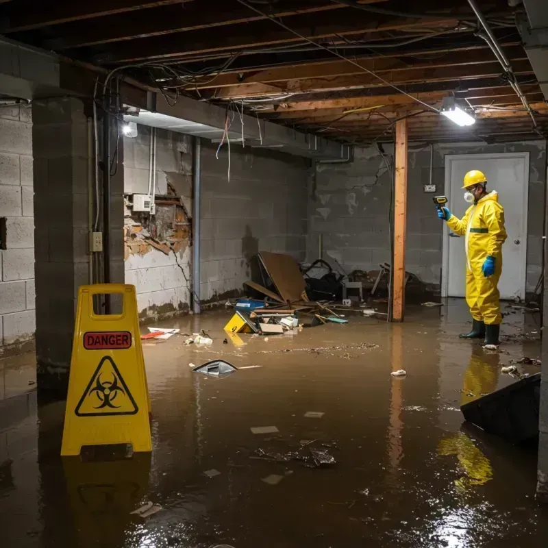 Flooded Basement Electrical Hazard in Polkton, NC Property