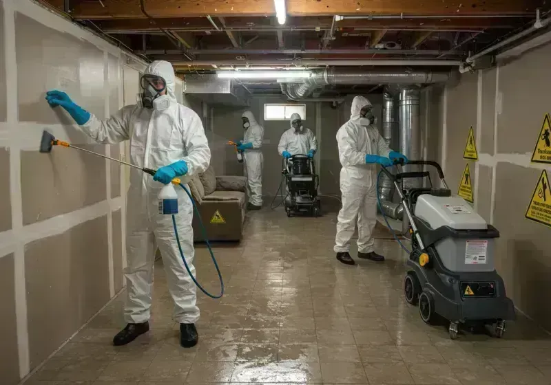 Basement Moisture Removal and Structural Drying process in Polkton, NC